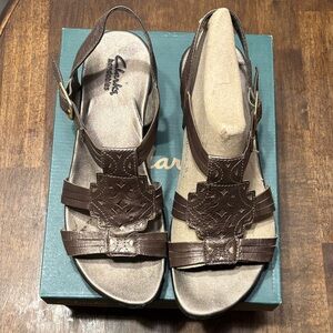 Clarks Women's Dark Brown Strappy Sandals